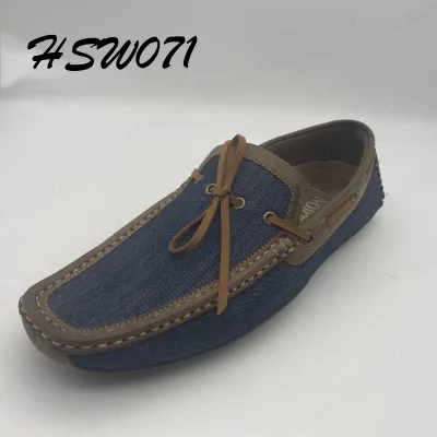 YWQ,handmade Easy Wear Denim Blue Canvas Causal Shoes Factory Direct Comfy Leather Lining Peas Shoes Popular in Europe HSW071