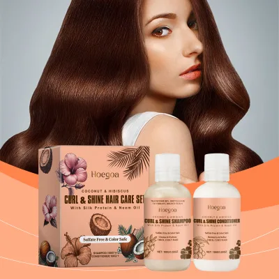 Coconut Moisturising Hair Care Set 2-in-1 Foam Cleansing & Moisturising Shampoo for Curl Elasticity Volume & Anti-Hair Loss