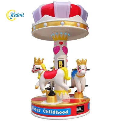 KAIMI High Quality 3-Seater Mini Carousel Indoor Outdoor Shopping Mall Coin Operated Fiberglass Amusement Park Game Machine