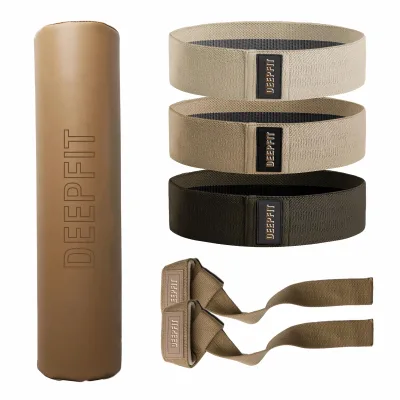 Protected Barbell Pad Custom logo Pilates Yoga Hip Barbell Pad Weight Lifting Straps Hip Beige Nude Fabric Booty Resistance Band