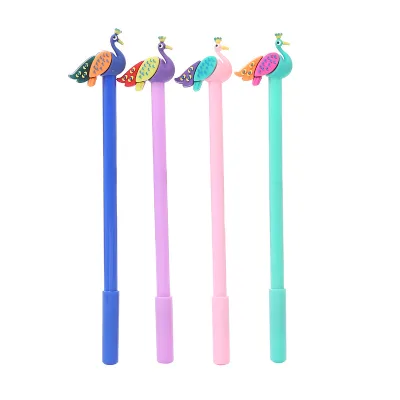 Cartoon Animal Pens, Cute Cartoon Gel Ink Pens Boys Girls Suitable for Writing Tools Peacock Pen