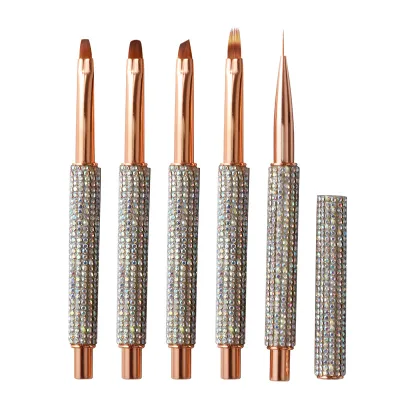 Luxury Nail Art Nylon Hair Rhinestone Phototherapy Gel Drawstring Pen for Nail Beauty Salon
