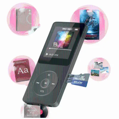 Portable Custom Logo Mini MP3 Player MP4 Built-in Speaker for 5.0 FM Radio Recording Ebook WAV Button Operation