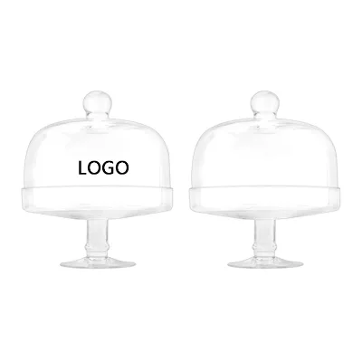Factory Wholesale Transparent Dust-proof Cake Glass Cover Food Cover Dessert Table Glass Cover with Tray