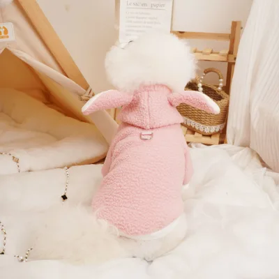 Fall/Winter New Style Comfortable Plush Cute Rabbit Costume Dog Coat Winter Thickened Dog Hoodie Pet Transformation Costumes