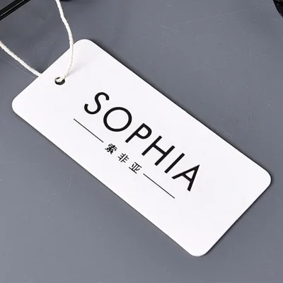 Custom Garment Hangtag Printed Swing Cloth Tags with Fashion logo Design Paper Material Strong Thickness