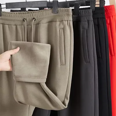 High Quality Cotton Jogger Pants Men Plus Size Mid-Waist Casual Style Loose Running Track Outdoor Sweatpants Cotton Thickening