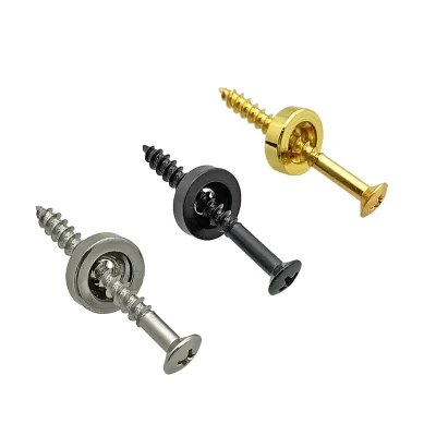 15mm Dia Durable Guitar Bass Neck Joint Ferrules Bushings with Screws in Chrome Black Gold