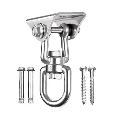 360° Swivel Swing Hanger Anchor Wall Ceiling Mount Bracket 1100 Lbs Heavy Duty Hammock Hanging Kit for Child Swing