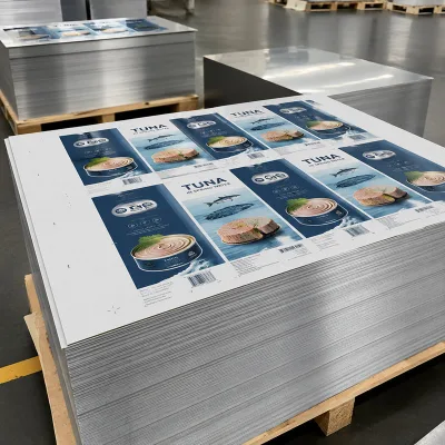 Printed Tinplate for Tea Tins Matte Finish ETP Steel Sheet Litho Printing