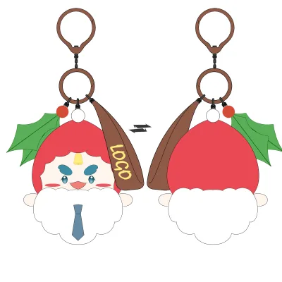 Custom logo Cute Plush Stuffed Snowman Shaped Cartoon Keyring Custom Christmas Decorations Keychain Custom Plush Keyring