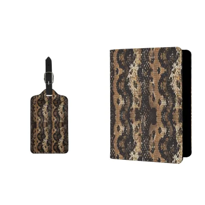 Custom-printed Leopard Print Passport Luggage Tag Sets for Travel Convenience Time Saving & Privacy Protection