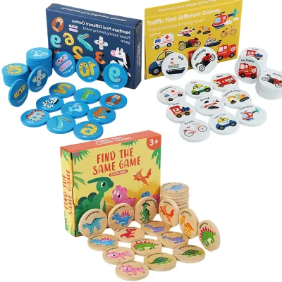 Children's Wooden Digital Traffic Matching Memory Game Kids Learning Cognition Toys Children Early Education Toy