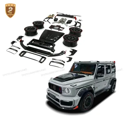 Dry Carbon Fender Flare Wide Body Kit for Mercedes Bens W464 Upgrade to Bra-B G900 Style Front Grill Frame Rear Spoiler Bodykit