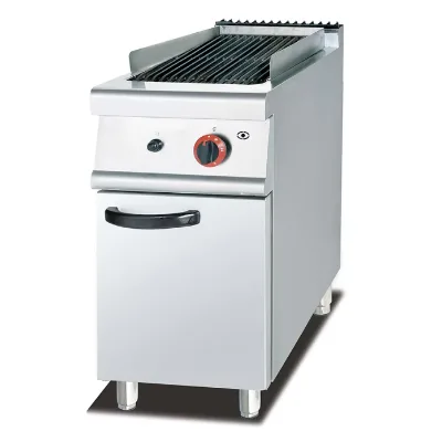 Stainless Steel Freestanding Gas Grill With Cabinet Base Lava Rock Gas Grilling Machine for Hotel Kitchen Use