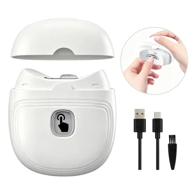 Rechargeable Automatic Safety Baby Nail Trimmer Anti-Pinch Low Noise Electric Nail Clipper with LED Light for Kids Seniors Adult