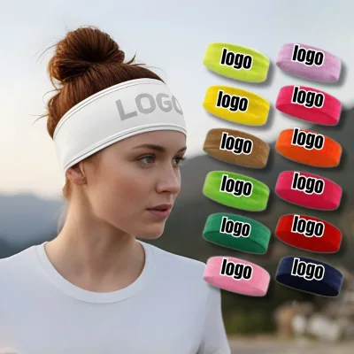 Premium Tlexi Women's Light Thin Dry Grip Damping Adjustable Breathable Yoga Fabric Tennis Headbands Custom Flower Sport All