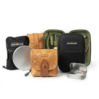 Factory Custom Luxury Survival Multifunction Tool EVA High Carbon Steel Fire Starter Flint Case Zipper Closure Fire Bag