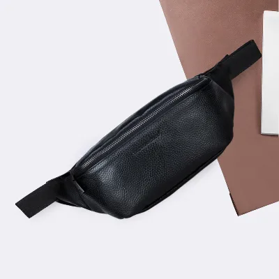 Genuine Leather Men's Chest/Waist Pack-Dual-Use Waterproof Soft Cowhide Mini Backpack Crossbody Bag Multi-Functional