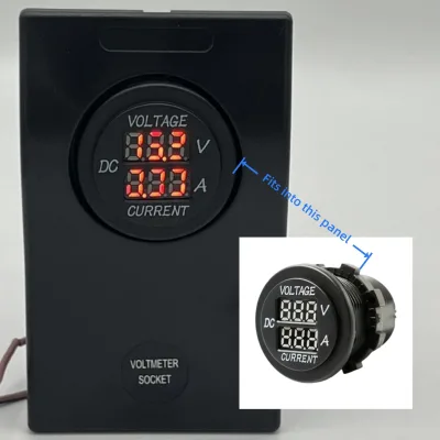Waterproof Embedded DC Digital Voltmeter Ammeter Panel with Circuit Breaker for Marine RV Yacht Camper Truck