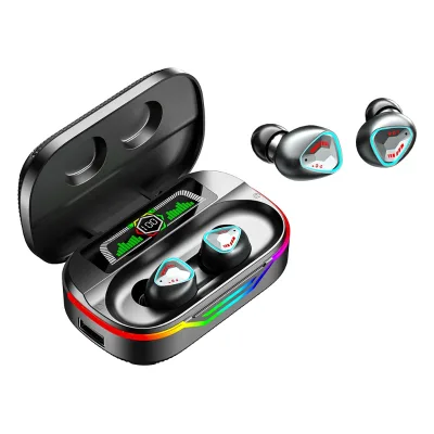 Factory Wholesale DX-09 Tws Earphones Touch Control RGB Display Low Delay Earbuds Stereo Gaming In-ear Headphones with Mic