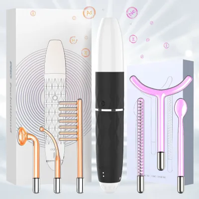 6 in 1 Hand Held High Frequency Electrode Facial Wand Mini Microcurrent Face Lifting Device Skin Tightening Anti Aging Head Use