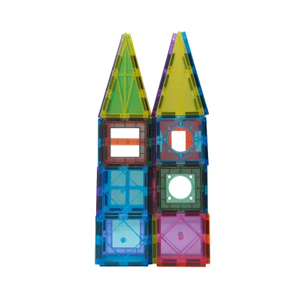 Hot Sale Low MOQ Educational Magnetic Toys Colorful Building Tiles Large-size Swallowing Prevention Magnetic Tiles for Kids