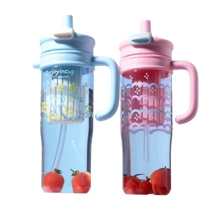 High-Value Fantasy Color Ice Cup Large Capacity Portable Straw Cup for Girls Food Grade High Temperature Resistant Water Cup