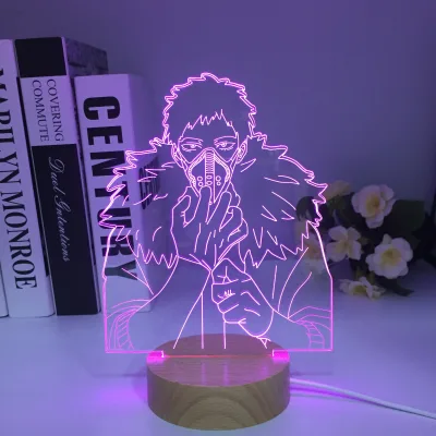 Anime 3D Wooden JoJo Bizarre Adventure Lamp Industrial 3D LED Night Light Plug-In for Bedroom Office Decor Perfect Birthday Gift