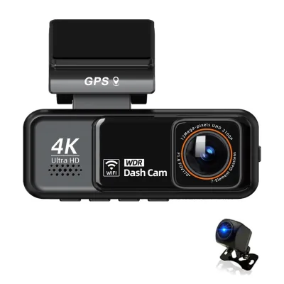 New Cross-border 4K+1080P IPS Dashcam ADAS Supports WiFi GPS Night Vision BSD Car DVR Dual Recording Front Back 170