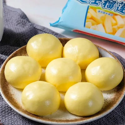 LIKOFU Frozen Cheese Durian Steamed Buns, Melting Filling Cantonese Dim Sum Quick Steam Breakfast Bun for Asia Grocery Wholesale