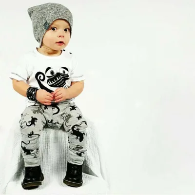 Infant Toddler Boys Animal T-shirt and Harem Pants Boutique Kids Clothing Set