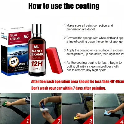 50ml NIKELIANG Nano Ceramic Coating 10h High Gloss Antibacterial Car Restore Product Increases Surface Hardness