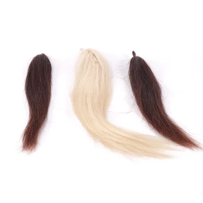 Light Brown Horse Tail Hair Extension Horse Tail with  Loop Attch for Sell to the Horse Tail 90cm White
