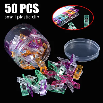 50pcs/box Mixed Colors Plastic Sewing Clips Binder Clips Wonder Clips Sewing