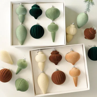 Factory Wholesale Handmade Velvet Christmas Tree Irregular Ball Decoration Sequin Ball Pendant Waterproof for Christmas Shopping