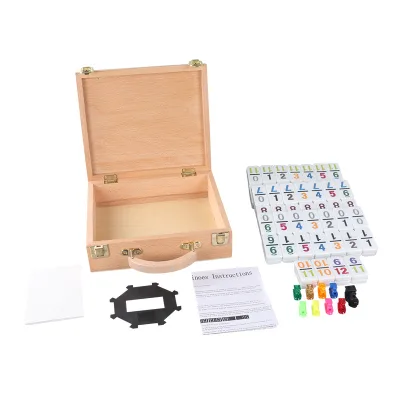 Custom Melamine Domino Set in Wooden case Antique Domino Game Set Mexico Domino Train Set for Board Game Playing