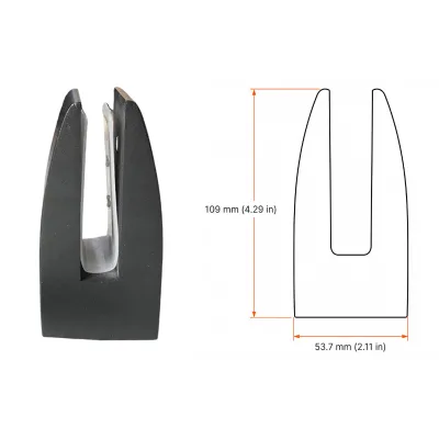 Matte Black Aluminum Fish-mouth Glass Support Fixture for Outdoor Deck Villas and Glass Railings for Fixed Purposes