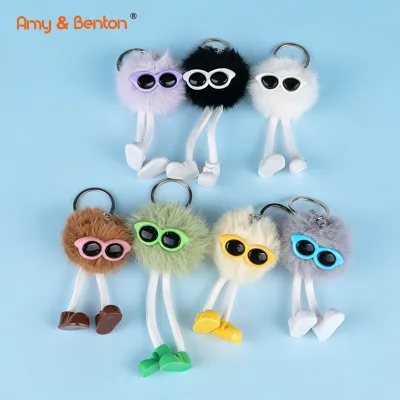 Cute Long Leg Plush Keychain Colorful Furry Monster Doll Keyring Dangle Legs Plushie Bag Charm for Backpack Accessories