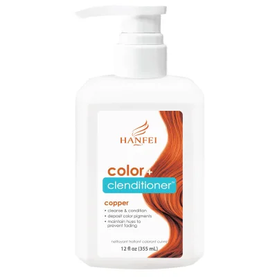 HANFEI Semi-Permanent Hair Dye Shampoo Conditioner Keratin Coconut Herbals Rich Copper Pigments Dual-Use Long-Lasting Nourishing