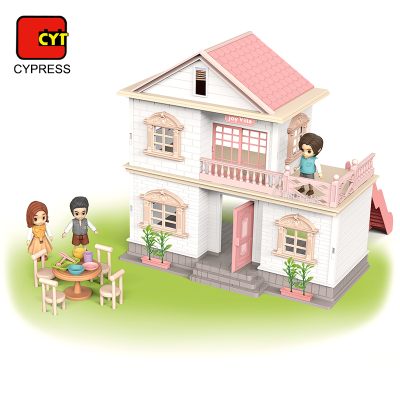 Hot Sale Pretend Toy Dollhouse Accessories Play House Toys Doll House With Figure and Furniture for Girls