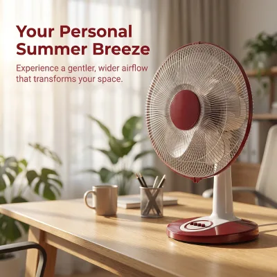 40cm Oscillating Desktop Fan for Classroom Teacher Desk 3 Speed Quiet Operation Adjustable Tilt Sturdy Base Desktop Fan