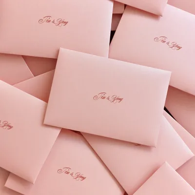 Wholesale Ritual Packaging Heart-Shaped Folding Envelope Greeting Cards Duplex Board Hot Stamping Personalized Customization for