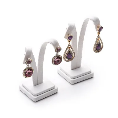Hot Sale High Quality Leather Earrings Jewelry Organizer Stand Ear Stud Display Rack Earing Stand