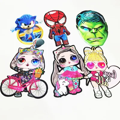 Hot Selling Embroidered Patch Custom logo LED Lighting Sequin Embroidery Patches for Shirts Clothing