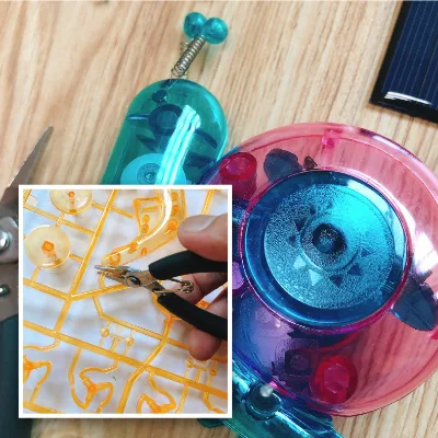 Cross-Border New Product Solar Plastic DIY Educational Orangutan Snail Assembly Car Toy for 4-6Y Children's Early Learning
