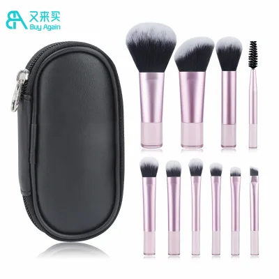 Wholesale Makeup Tools Sets Mini pink Makeup Brush Set Girls 10pcs Small Mini New clear Crystal Makeup Brush Sets