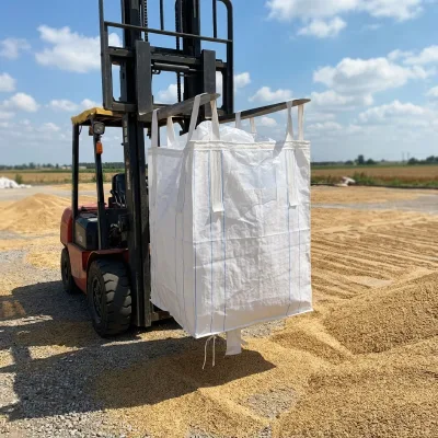 Wheat Corn Grain Storage Big Bag With Skirt Top Cover Protection 1000kg Capacity Breathable PP Woven Bulk Sack