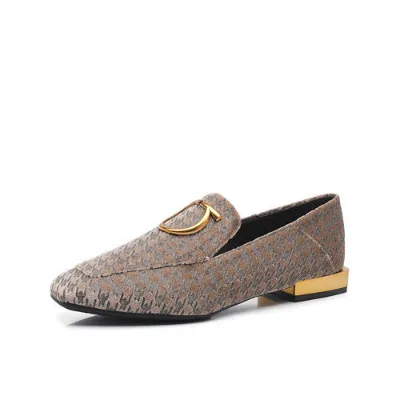 2024 Custom Women's Dress Shoes Pumps Low Heel Flat Leather Slip-On with Straps Round Spring Season Two Way Wearing