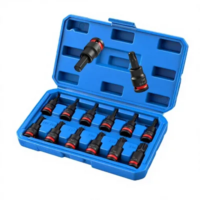 Cross-Border Exclusive 3/8-Inch Pneumatic Impact Driver Socket Set Hexagonal T-Type Torx Bits S2 Chrome Vanadium Surface